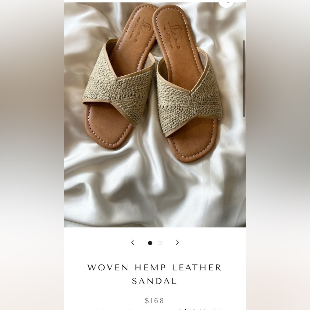 SKEMO Woven Hemp Leather Sandal women’s size 6